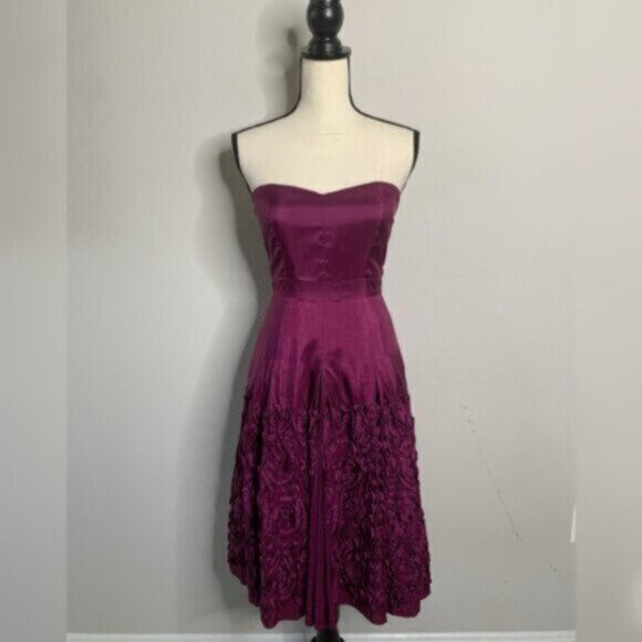Jessica Simpson Purple Strapless Fit & Flare Cocktail Dress - Picture 4 of 13